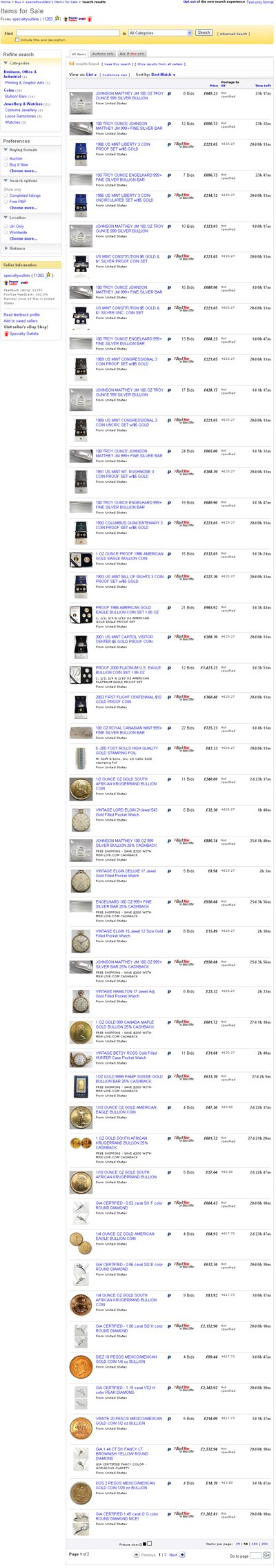 SpecialtyOutlets eBay Listings Using 3 of our Images